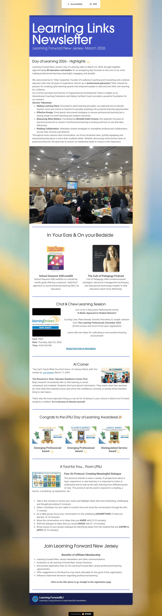 Learning Links Newsletter March 2026 Learning Forward New Jersey's Learning Links Newsletter March 2026